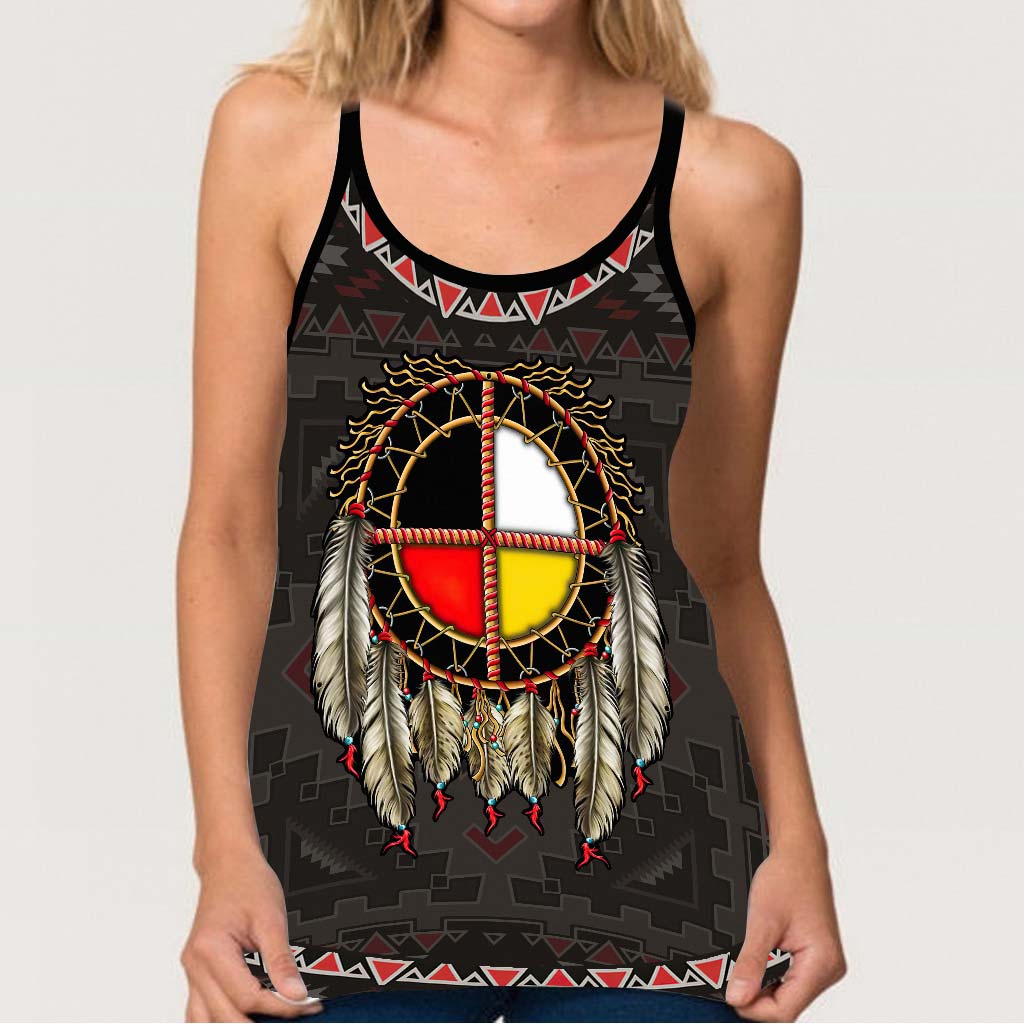 Medicine Wheel Dream Catcher - American Indian Cross Tank Top