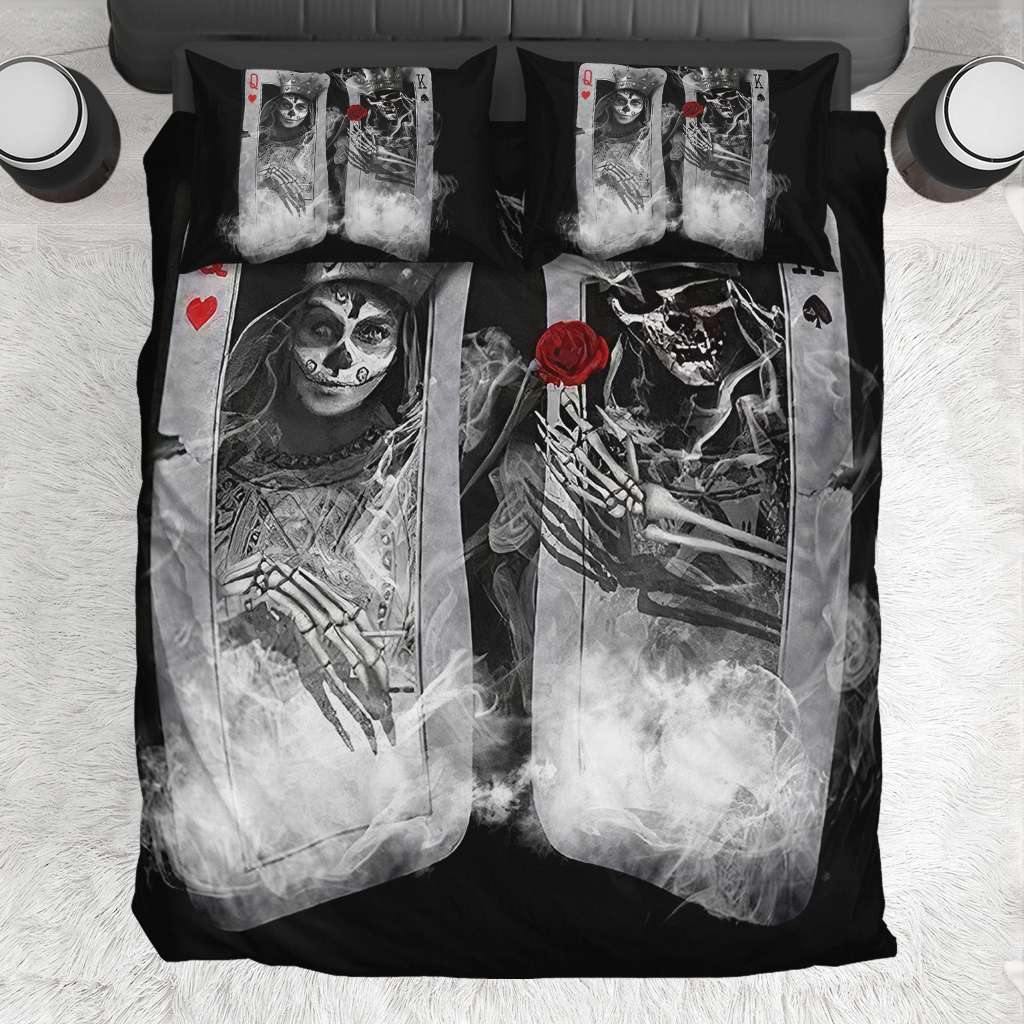 King and Queen Couple Skull - Bedding Set