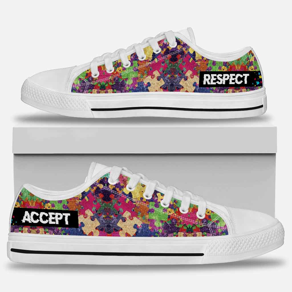 Accept Respect - Autism Awareness Low Top Shoes 112021