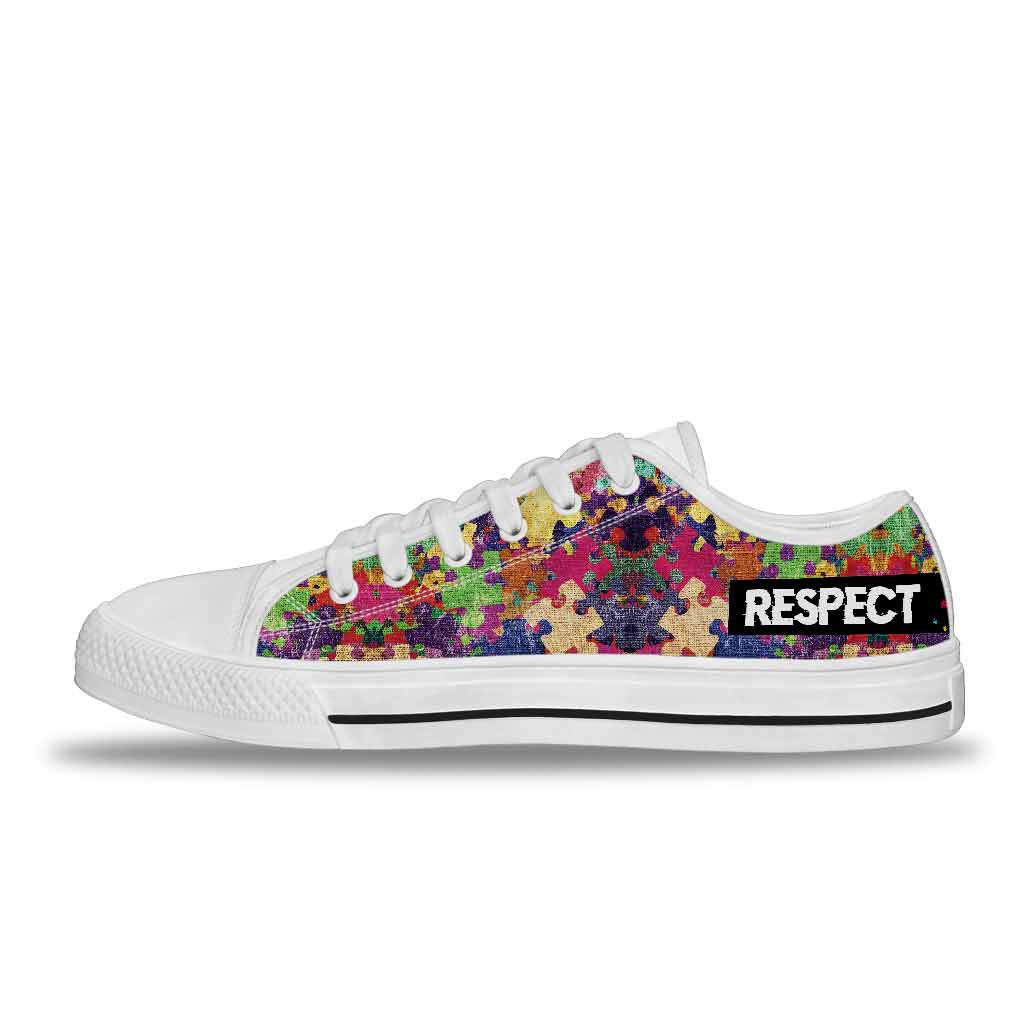 Accept Respect - Autism Awareness Low Top Shoes 112021