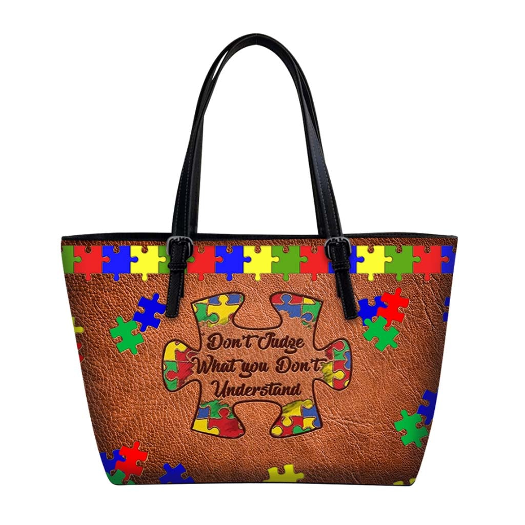 Don't Judge What You Don't Understand - Autism Awareness Leather Bag 112021