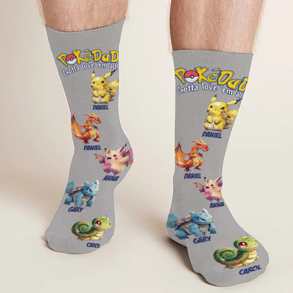 PokéDad PokéMom - Personalized Monster Trainer Socks