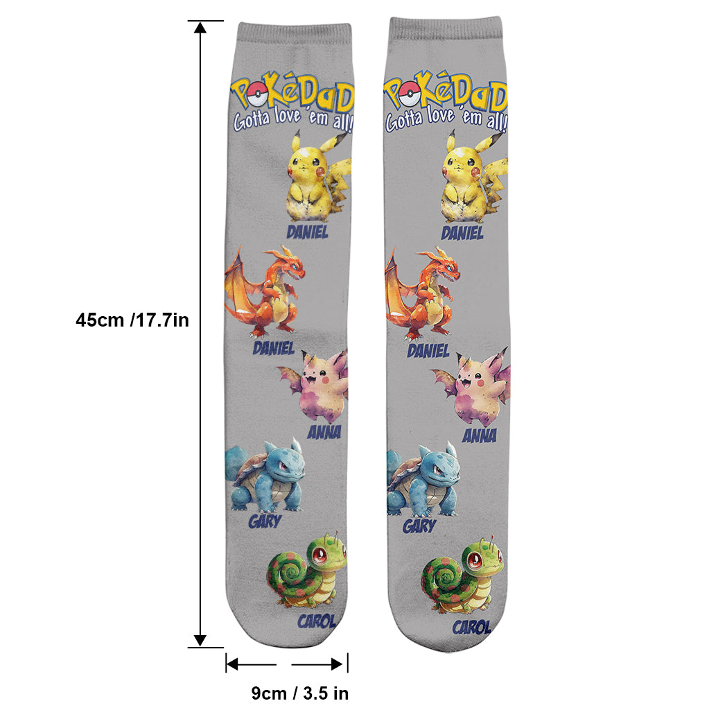 PokéDad PokéMom - Personalized Monster Trainer Socks