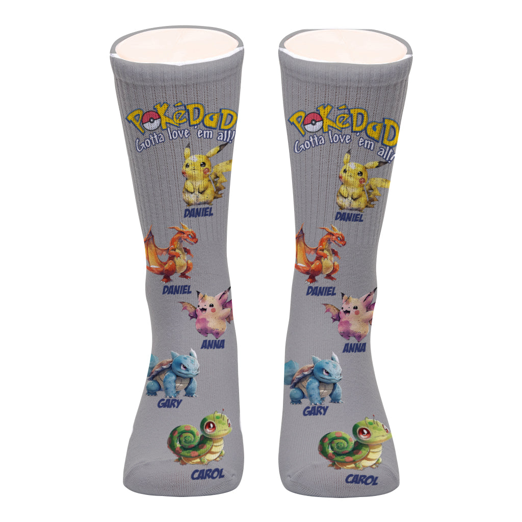 PokéDad PokéMom - Personalized Monster Trainer Socks