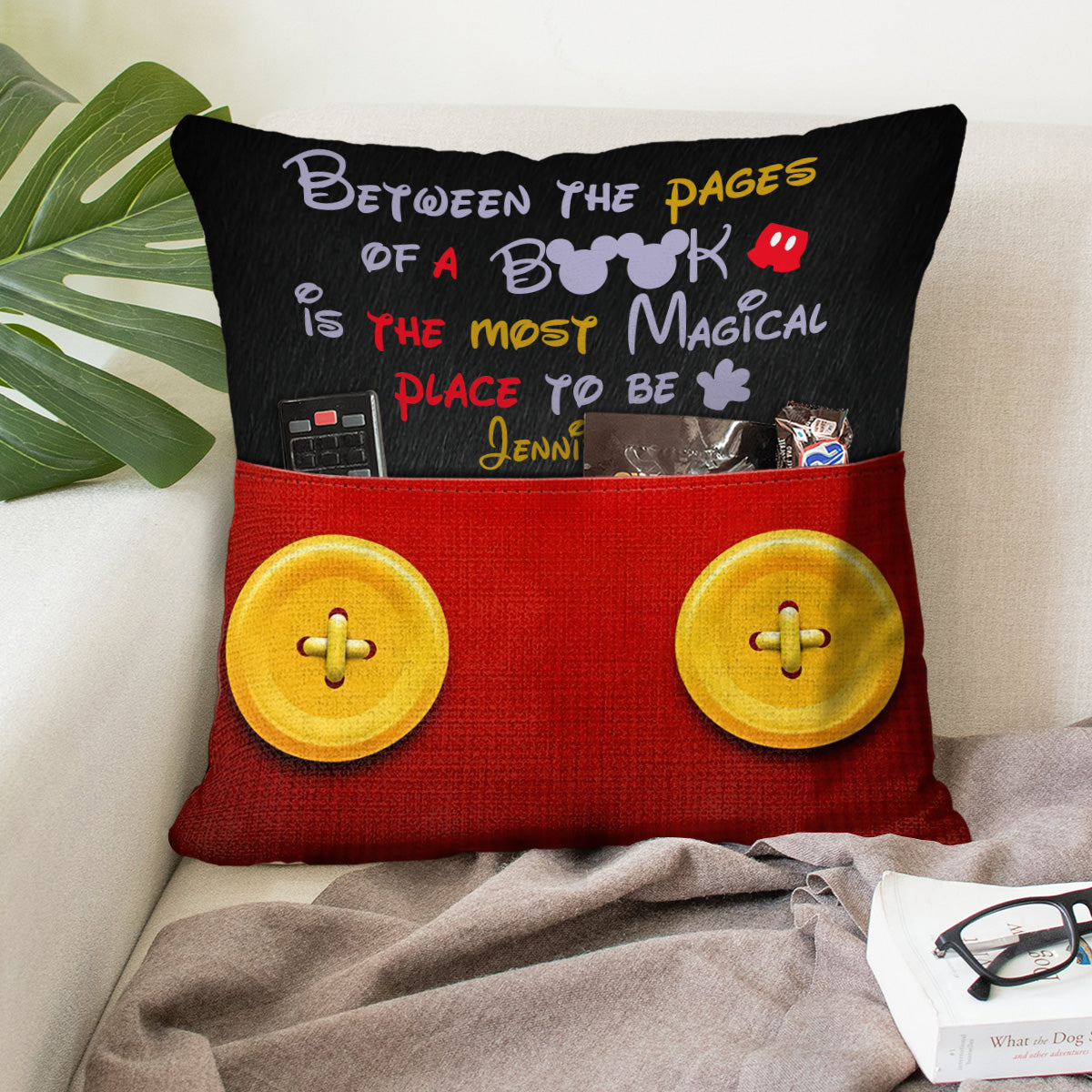 Reading Mouse - Personalized Book Pocket Pillow