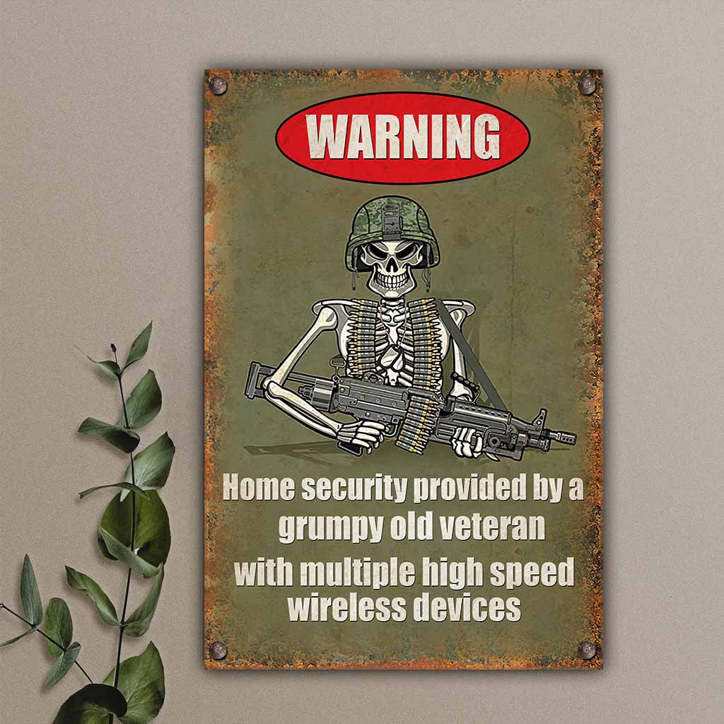 Home security  - Veteran Rectangle Metal Sign