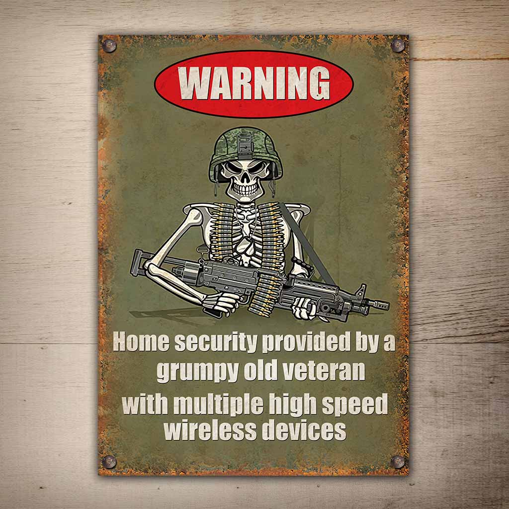 Home security  - Veteran Rectangle Metal Sign