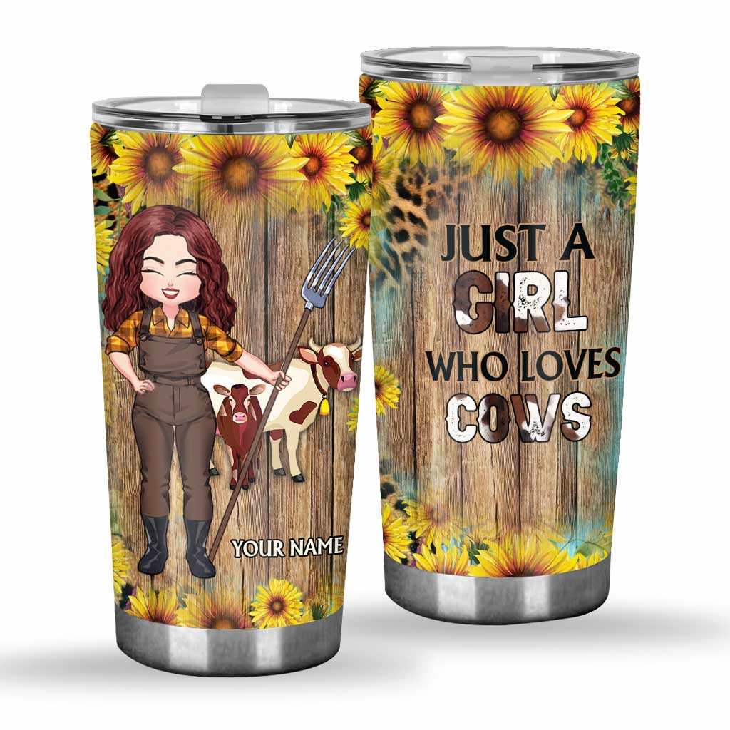 Just A Girl Who Loves Cows - Personalized Cow Tumbler