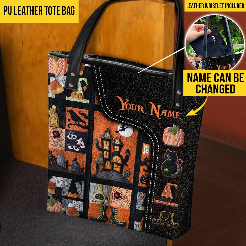 My Broom Broke So Now I Quilt Halloween Personalized Tote Bag
