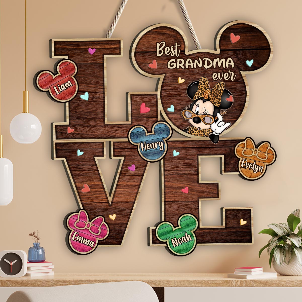 Love - Personalized Mother's Day Grandma Wood Sign