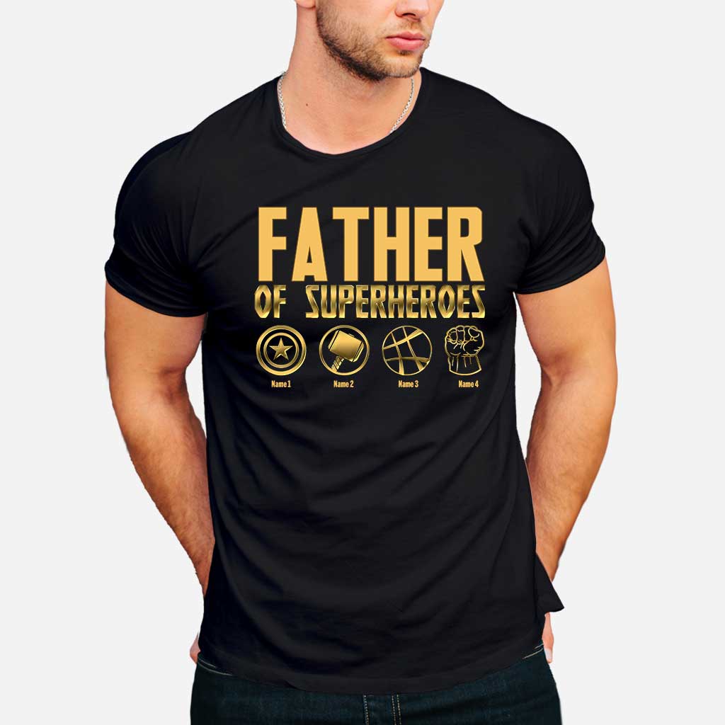 Father Of Superheroes - Personalized Father's Day T-shirt and Hoodie
