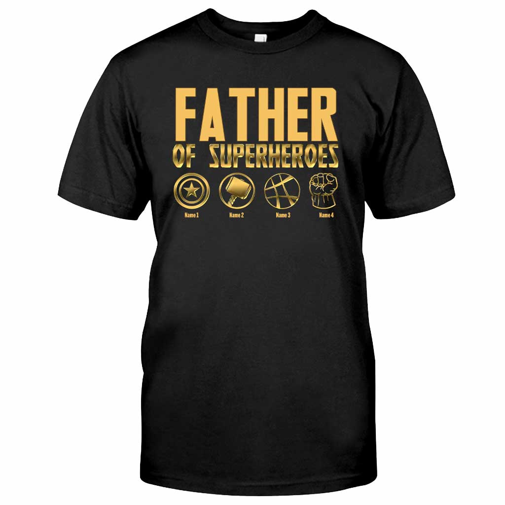 Father Of Superheroes - Personalized Father's Day T-shirt and Hoodie