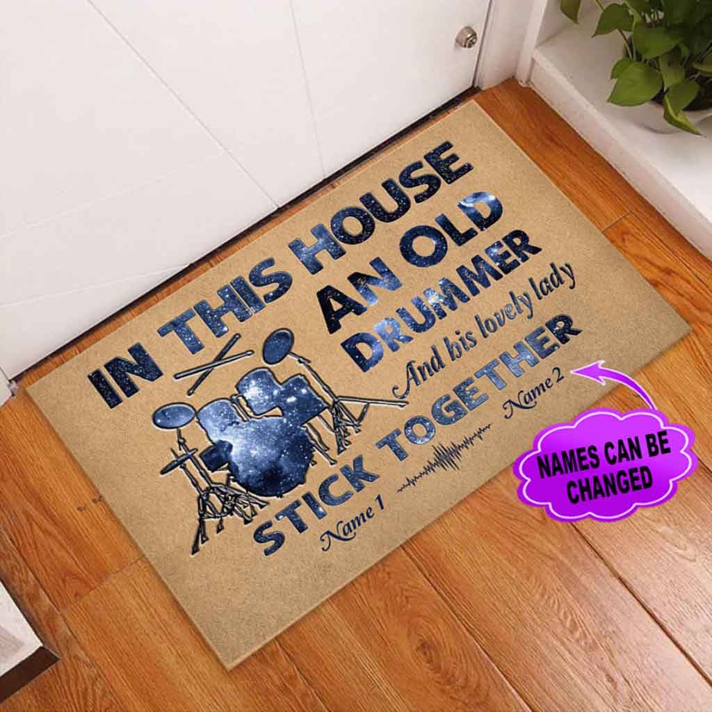 An Old Drummer Personalized Doormat