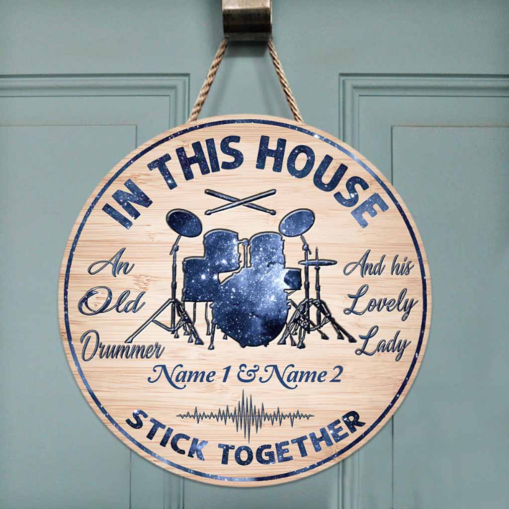 An Old Drummer Personalized Round Wood Sign