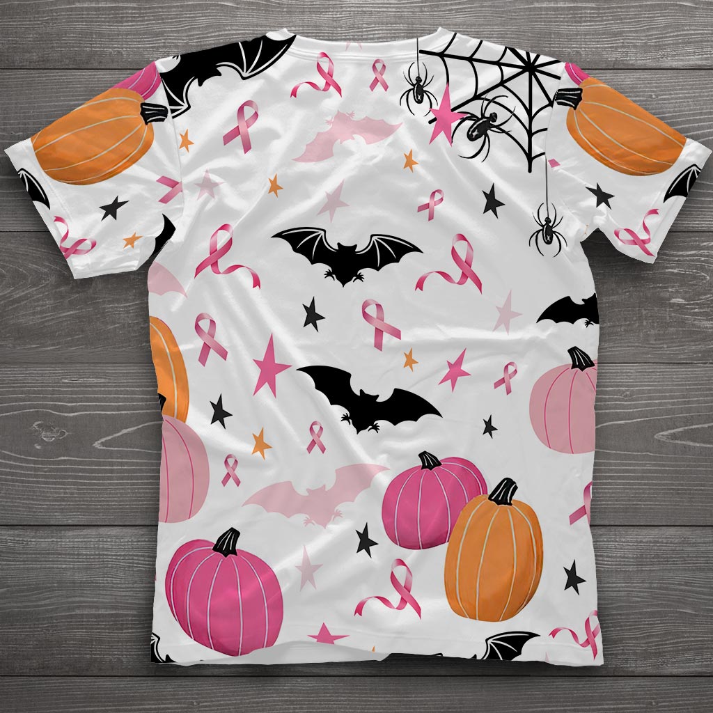 Boo Breast Cancer Awareness Halloween All Over T-shirt and Hoodie 092021