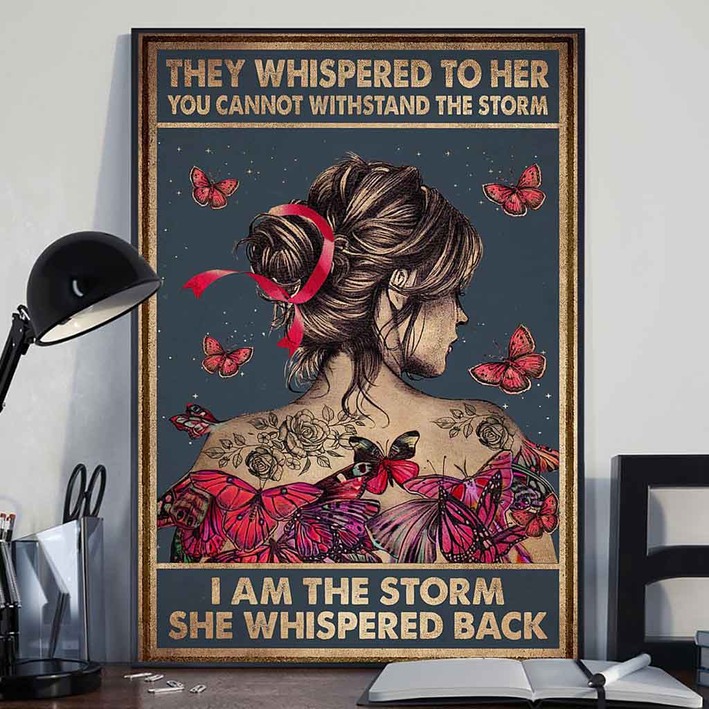 They Whispered To Her You Cannot Withstand  - Breast Cancer Awareness Poster 092021