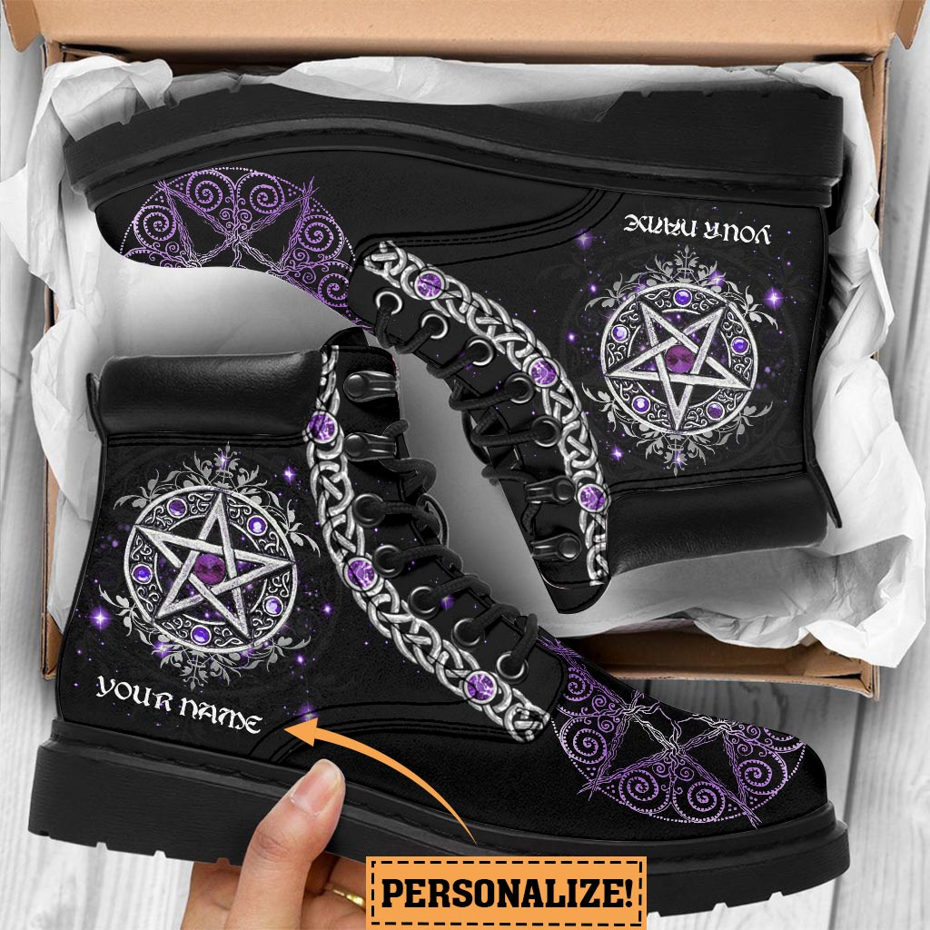 Witch Vibes Purple Pentagram Personalized All Season Boots
