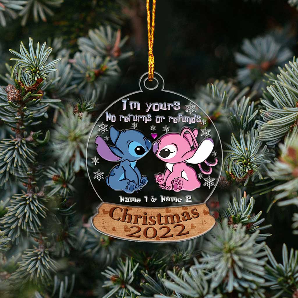I'm Yours No Returns Or Refunds - Personalized Christmas Ohana Layers Mix Ornament