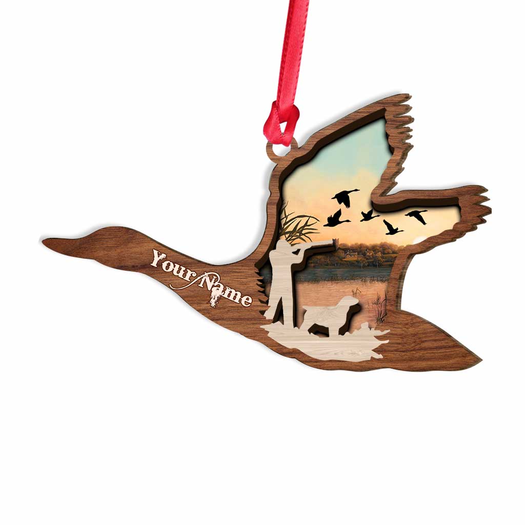 Hunting Duck - Personalized Christmas Hunting Layered Wood Ornament