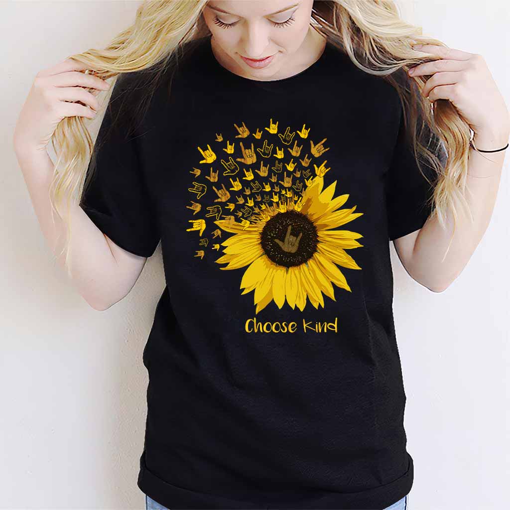 Choose Kind Sunflower - ASL T-shirt and Hoodie 112021