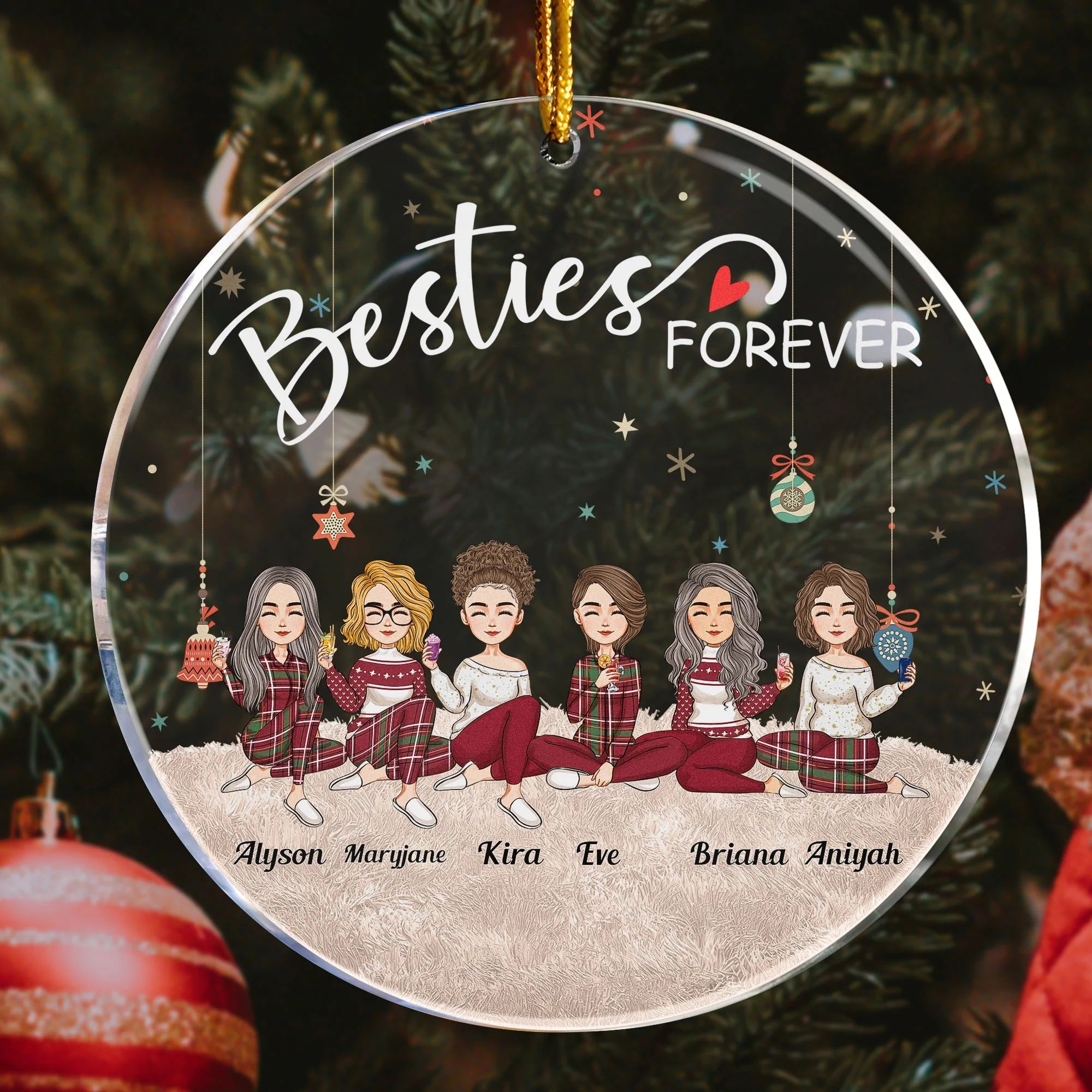 Bestie Forever - Personalized Transparent Ornament