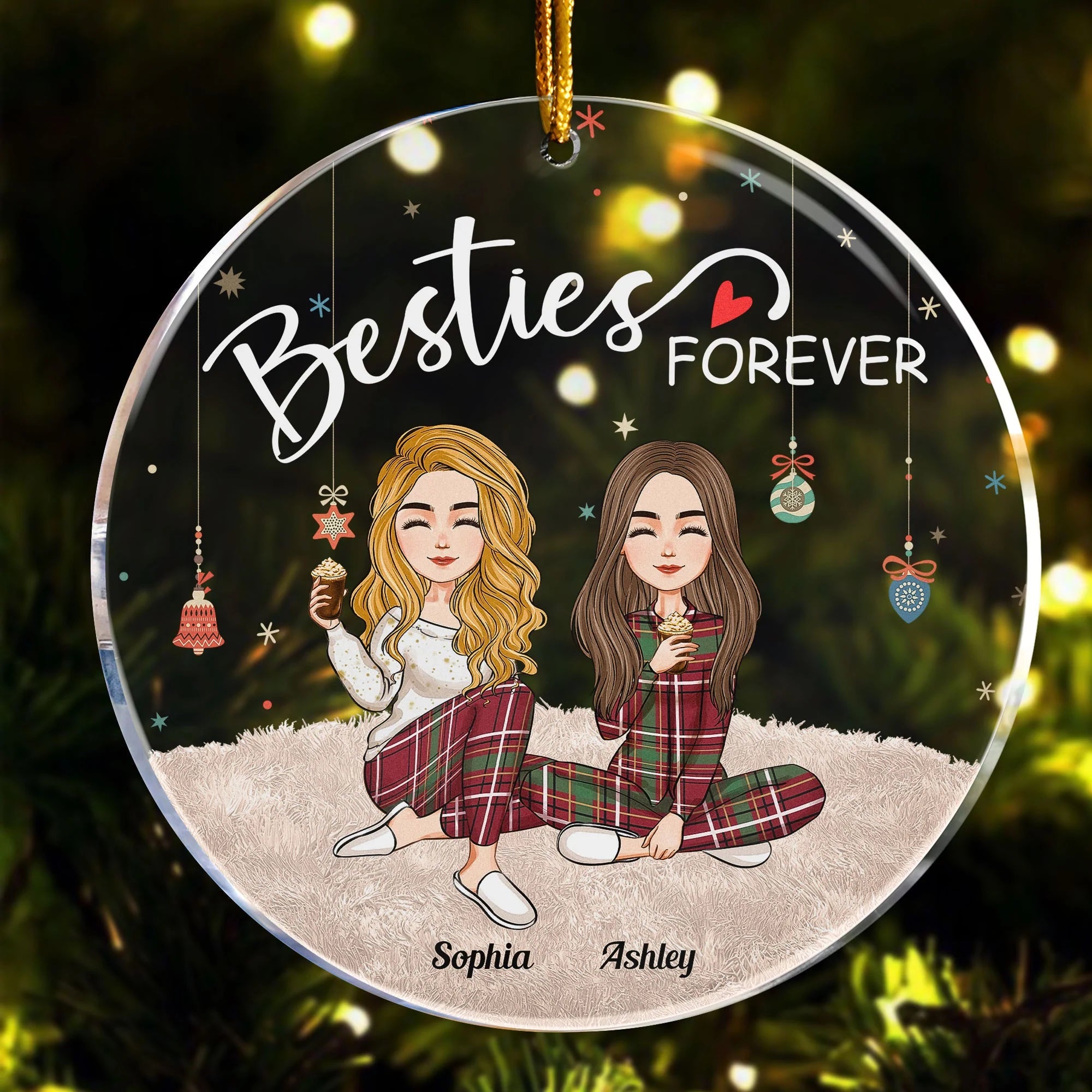 Bestie Forever - Personalized Transparent Ornament