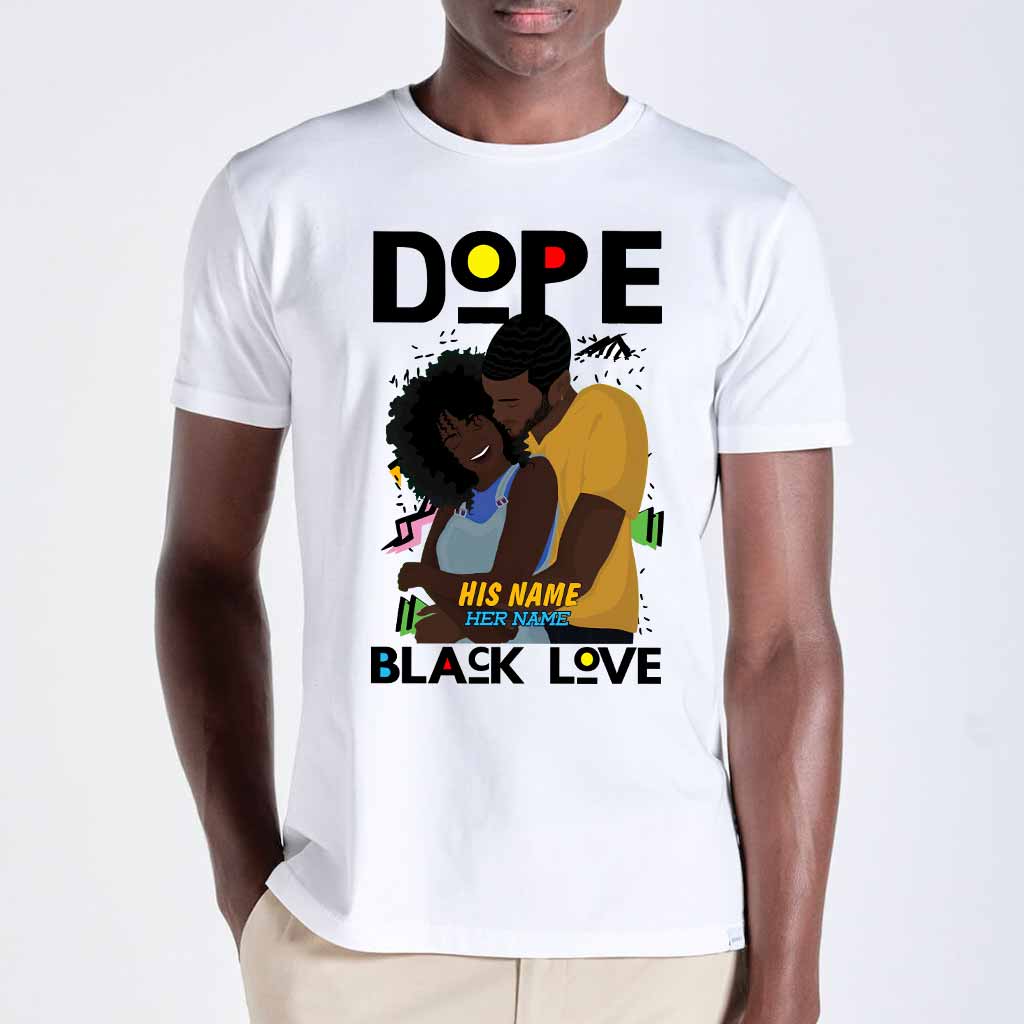 Dope Black Love Afro Couple - Personalized African American T-shirt and Hoodie