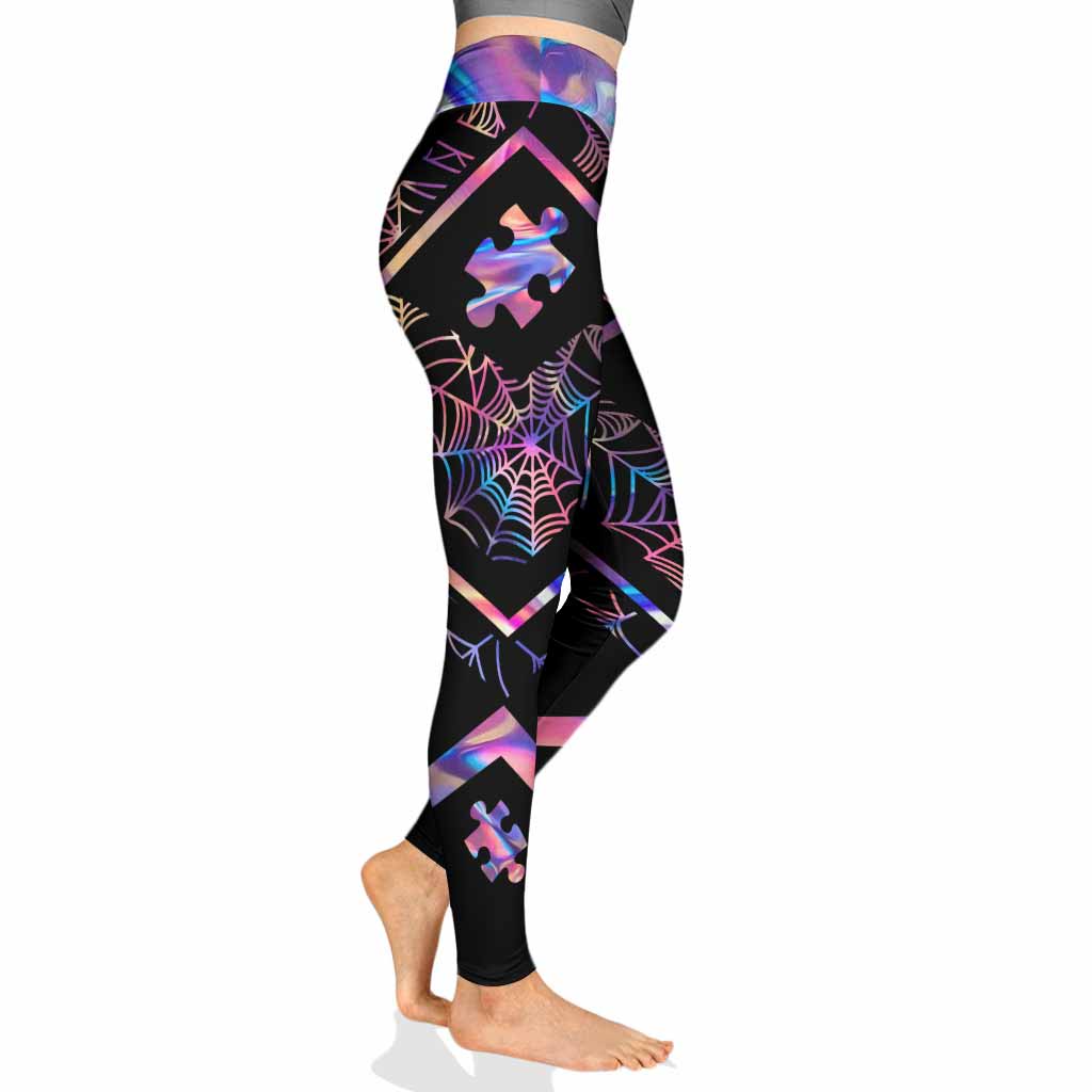 Halloween Vibes Accept Understand Love - Autism Awareness Leggings