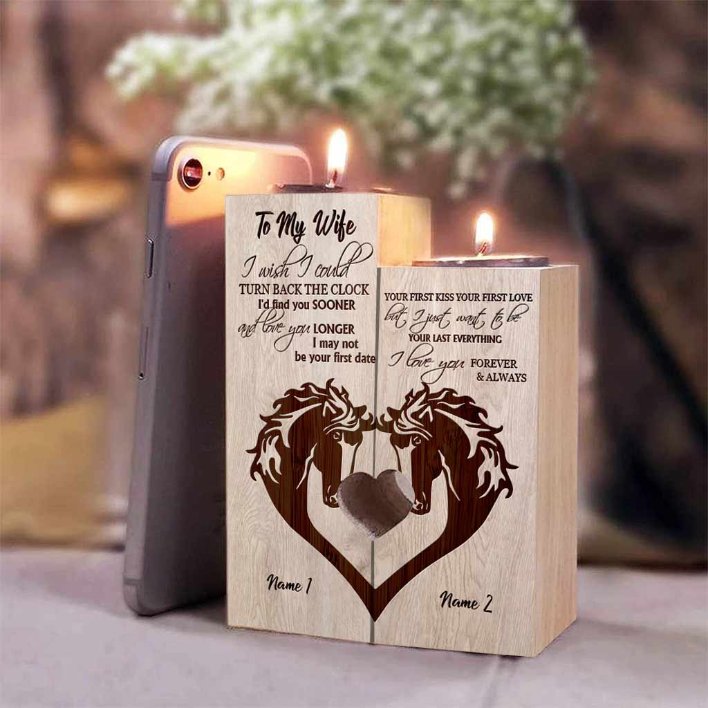 To My Wife - Personalized Horse Candle Holder