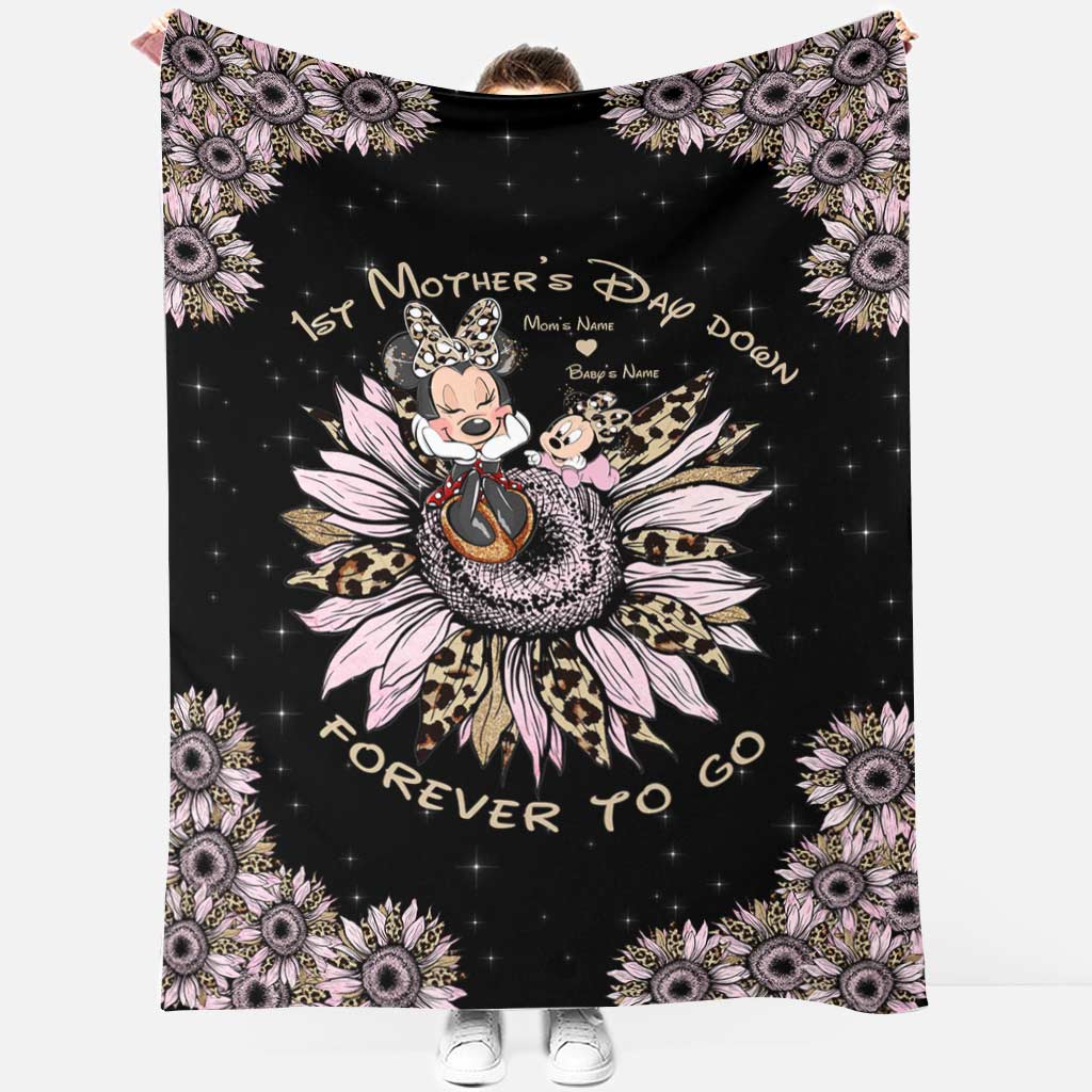 1st Mother's Day Down Forever To Go - Personalized Mother's Day Blanket