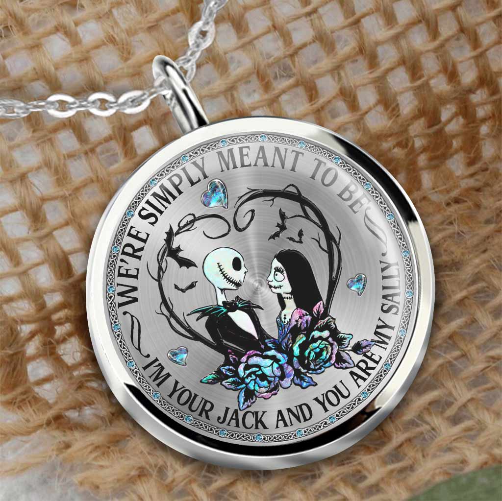 We're Simply Meant To Be - Personalized Nightmare Round Pendant Necklace