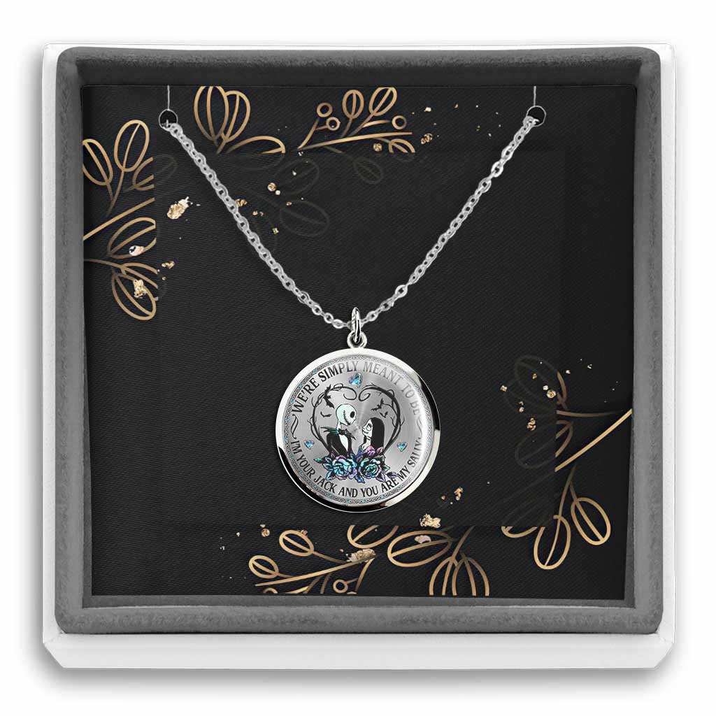 We're Simply Meant To Be - Personalized Nightmare Round Pendant Necklace