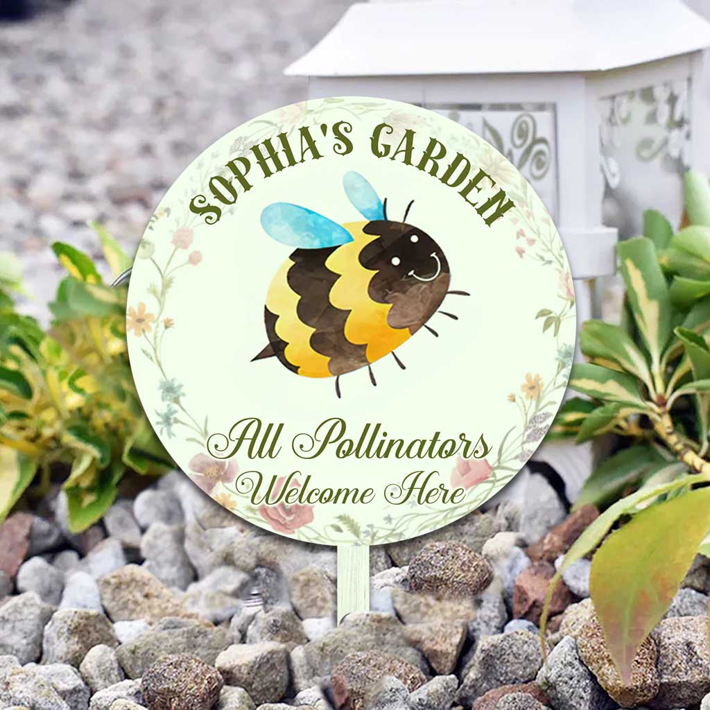 Pollinator Friendly Garden - Personalized Acrylic Garden Sign (Printed On 1 Side)