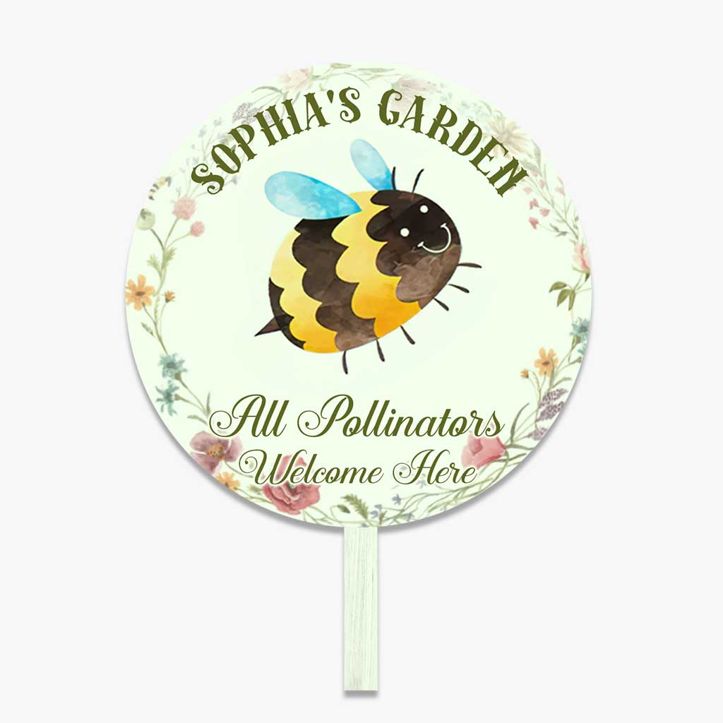 Pollinator Friendly Garden - Personalized Acrylic Garden Sign (Printed On 1 Side)