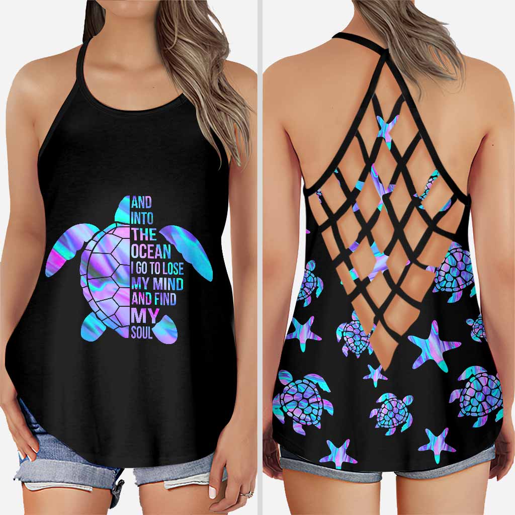 Salty Lil' Beach -Turtle Cross Tank Top