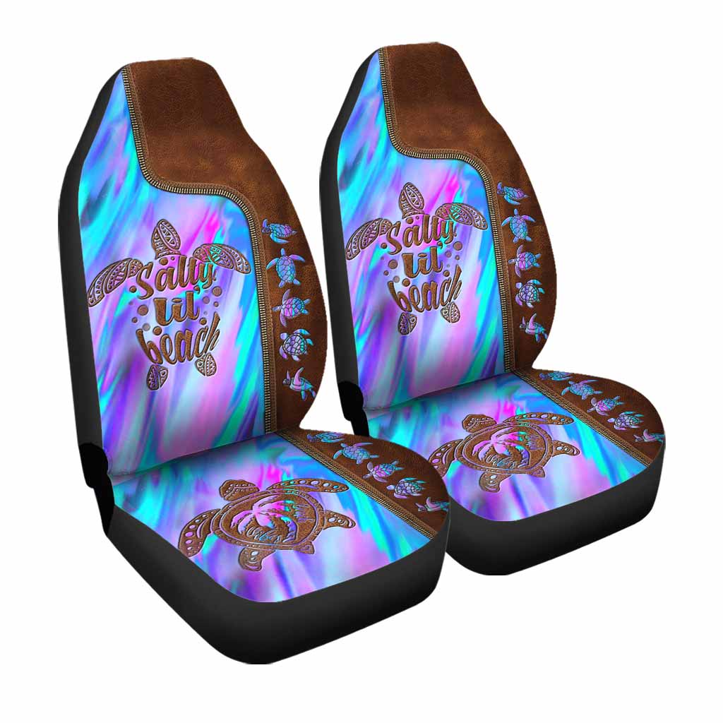 Salty Lil' Beach - Turtle Leather Pattern Print Seat Covers