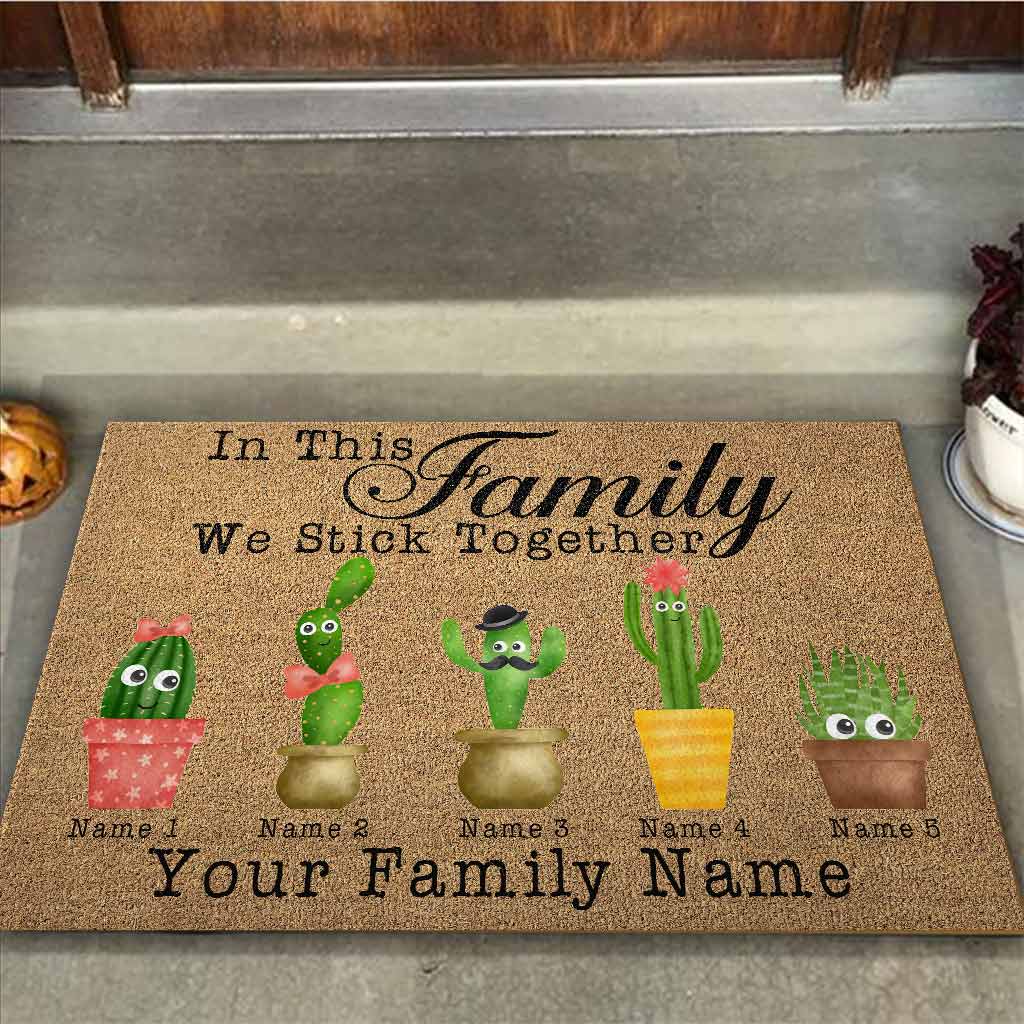In This Family We Stick Together - Cactus  Doormat