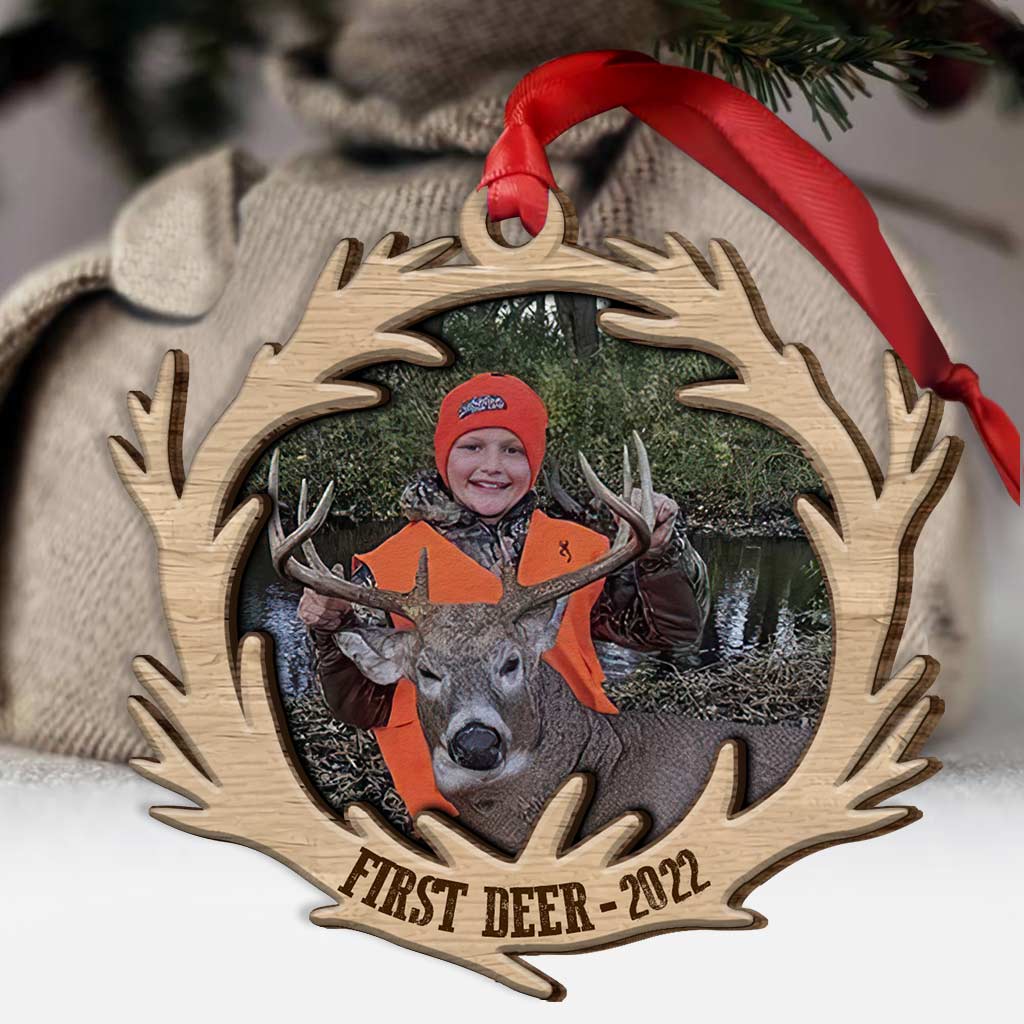 First Deer - Personalized Christmas Hunting Layered Wood Ornament