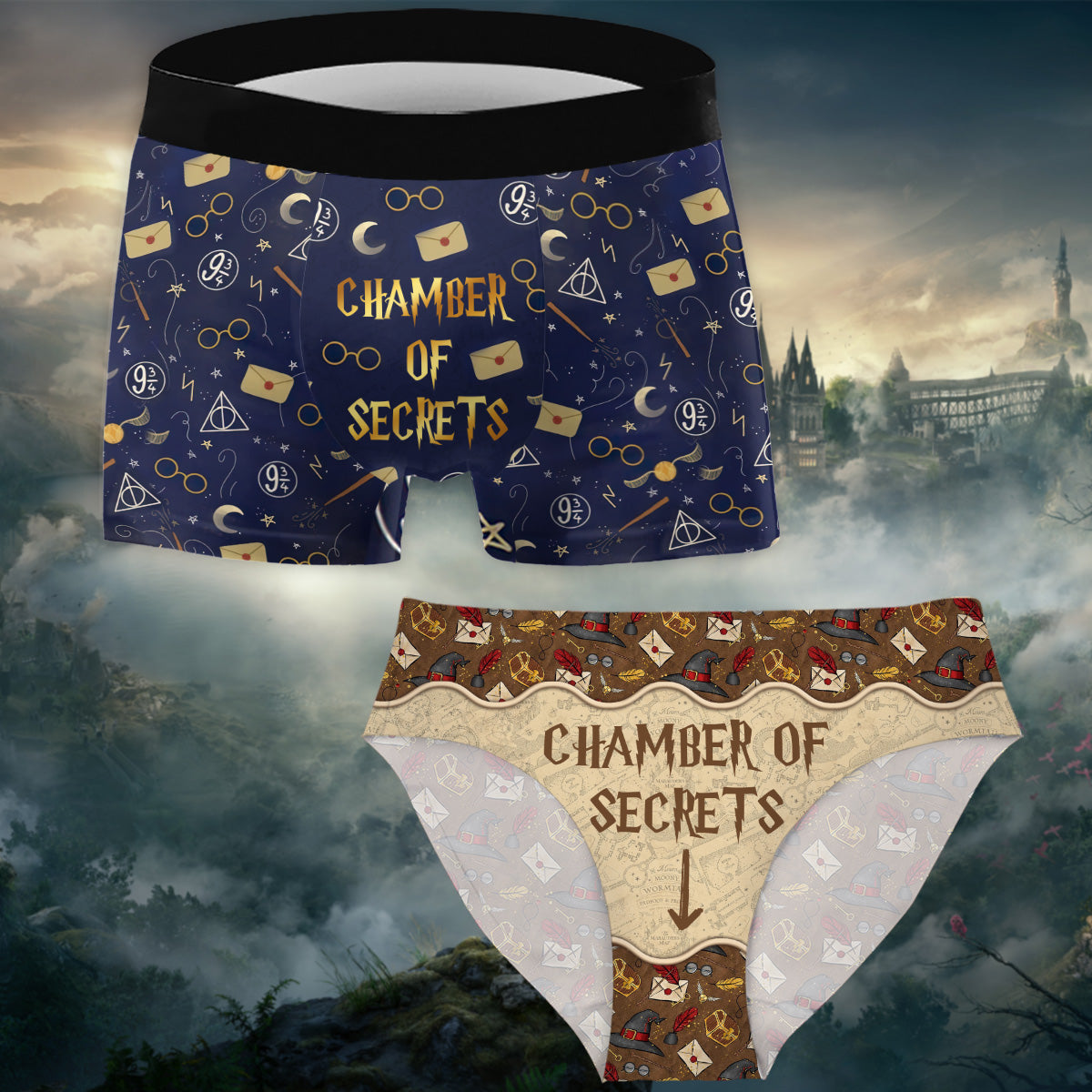 Chamber Of Secrets - Personalized The Magic World Women Briefs & Men Boxer Briefs