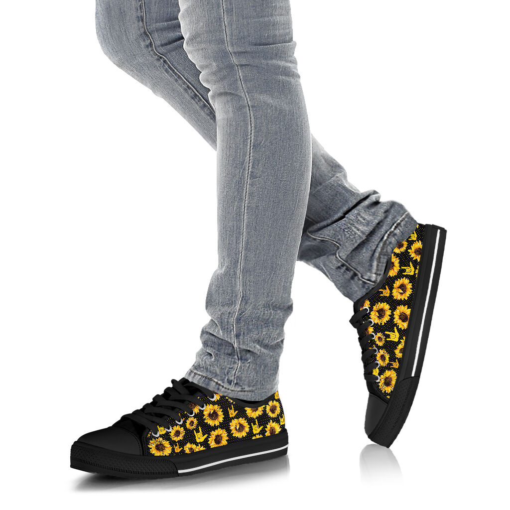 Hand Signs And Sunflowers ASL Low Top Shoes 0622