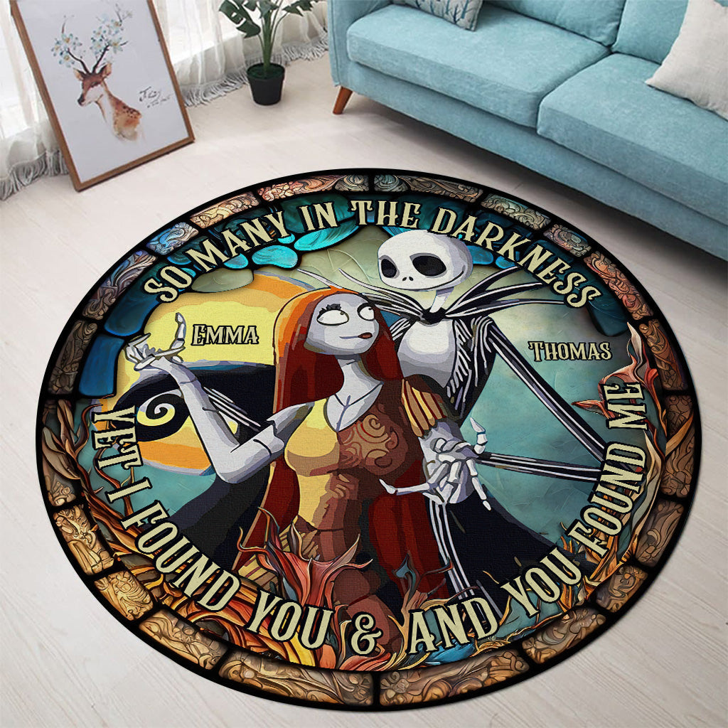 Stained Glass Couple - Personalized Nightmare Round Rug