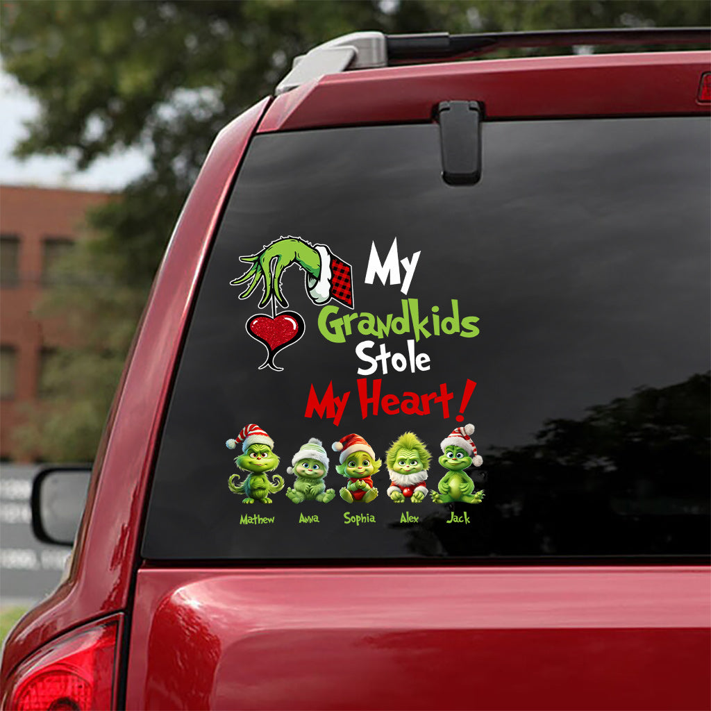 My Grandkids Stole My Heart - Personalized Grandma Decal Die Cut