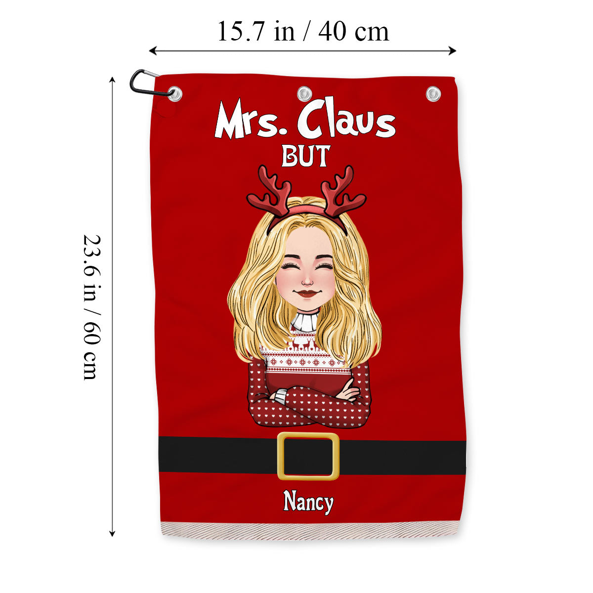 Mrs. Clause But Married To The Green Mischief - Personalized Couple Towel