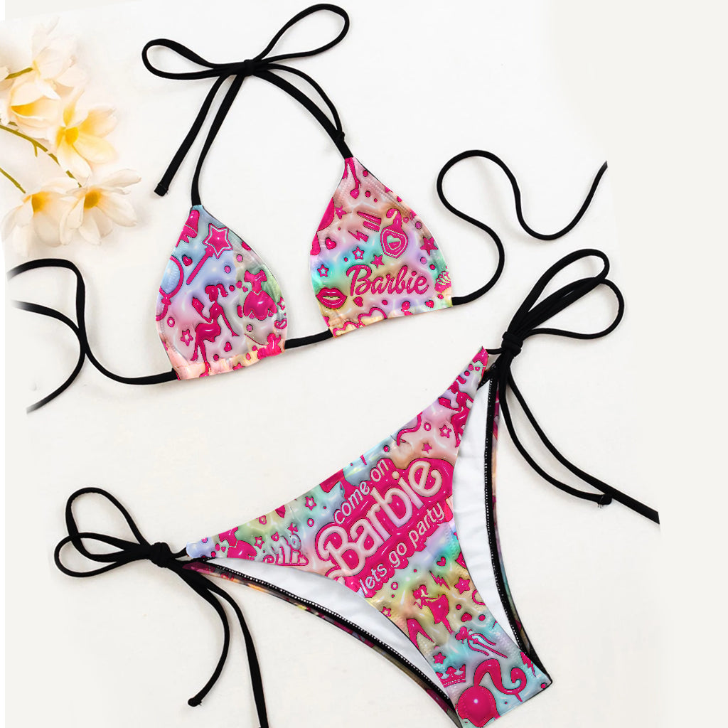 Let's Go Party Plastic Doll Triangle Bikini Swimsuit