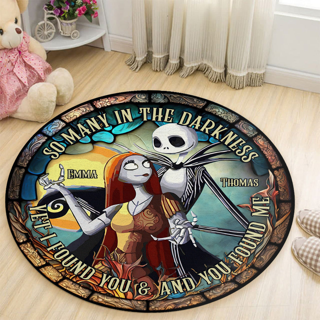 Stained Glass Couple - Personalized Nightmare Round Rug