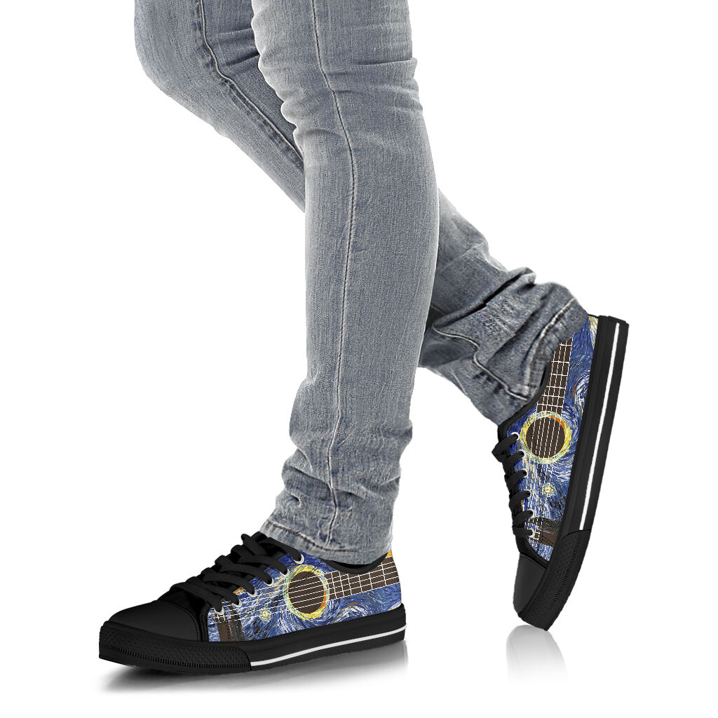 Guitar Starry Night Guitar Low Top Shoes 0622