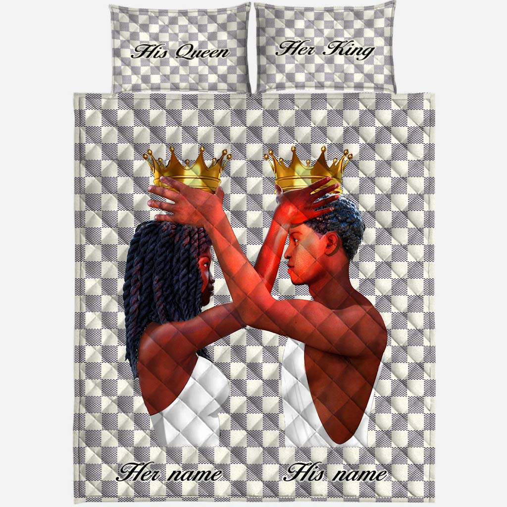 Black King Black Queen - Personalized African American Quilt Set