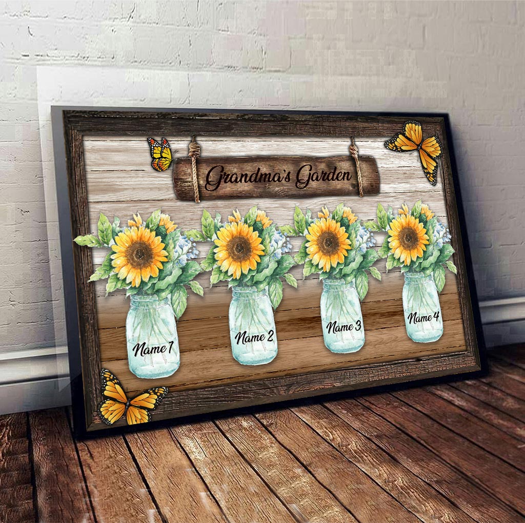 Grandma's Garden Sunflowers - Personalized Grandma Poster 092021