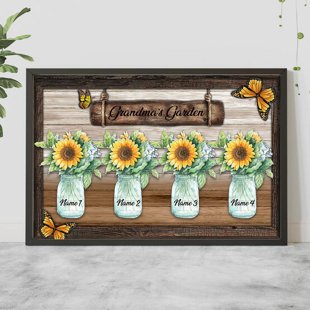Grandma's Garden Sunflowers - Personalized Grandma Poster 092021