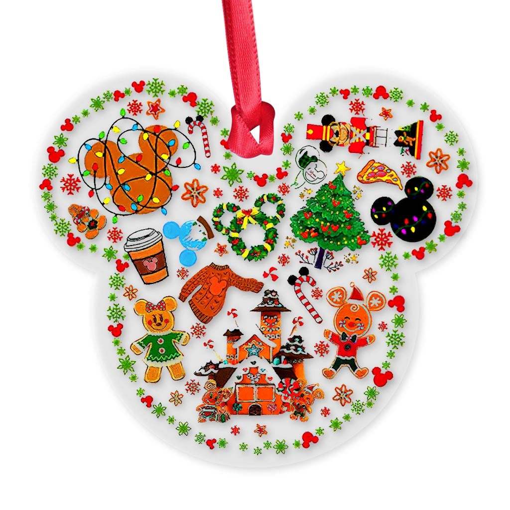 Merry Christmas - Mouse Transparent Ornament
